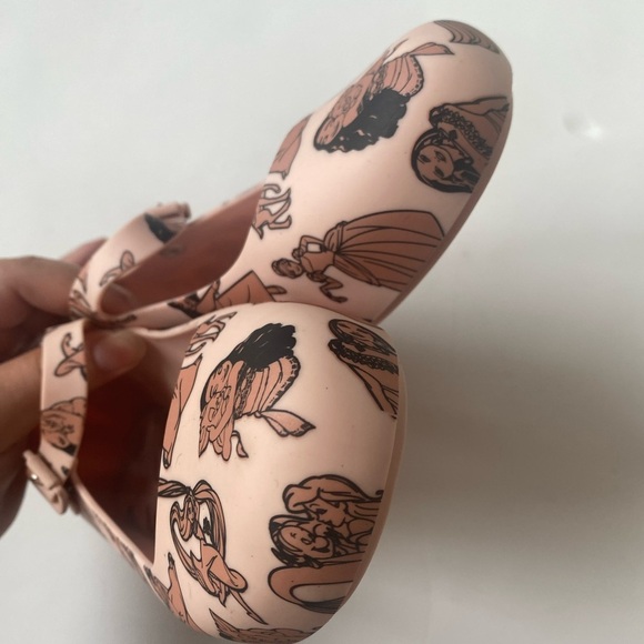 MINI MELISSA Disney Princess Mary Janes size 3. Cinderella,Moana,Ariel jasmine - Picture 8 of 9